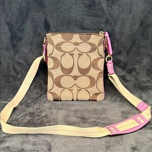 Coach Tan and Pink Crossbody Bag